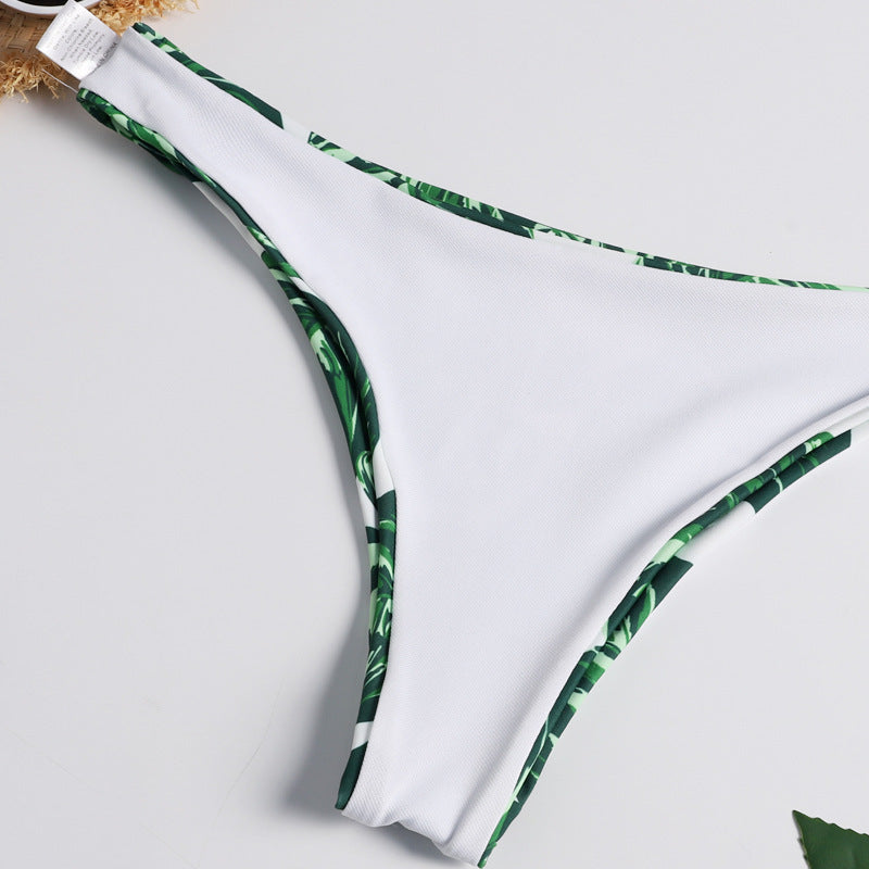 Swimsuit printed pure gathered split swimsuit