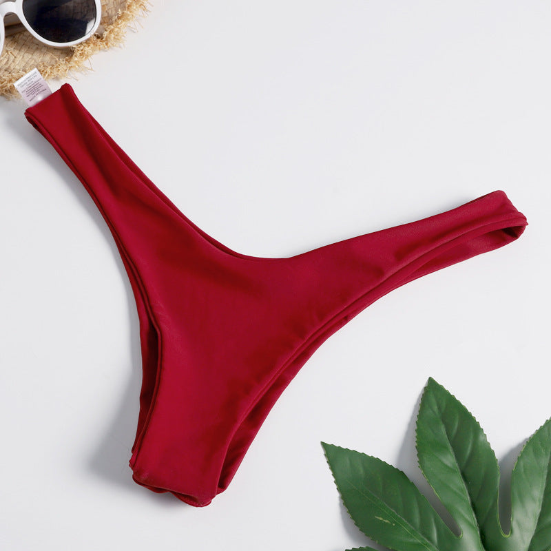 Swimsuit printed pure gathered split swimsuit