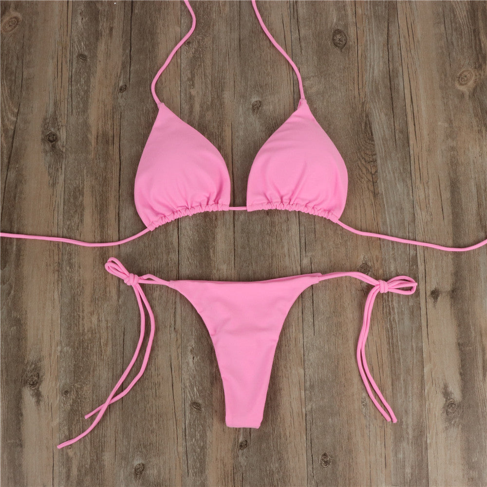 2pcs Lace-up Adjustable Bikini