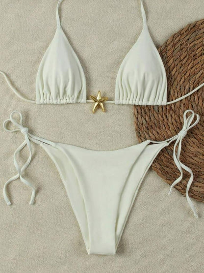 White String Star Bikini