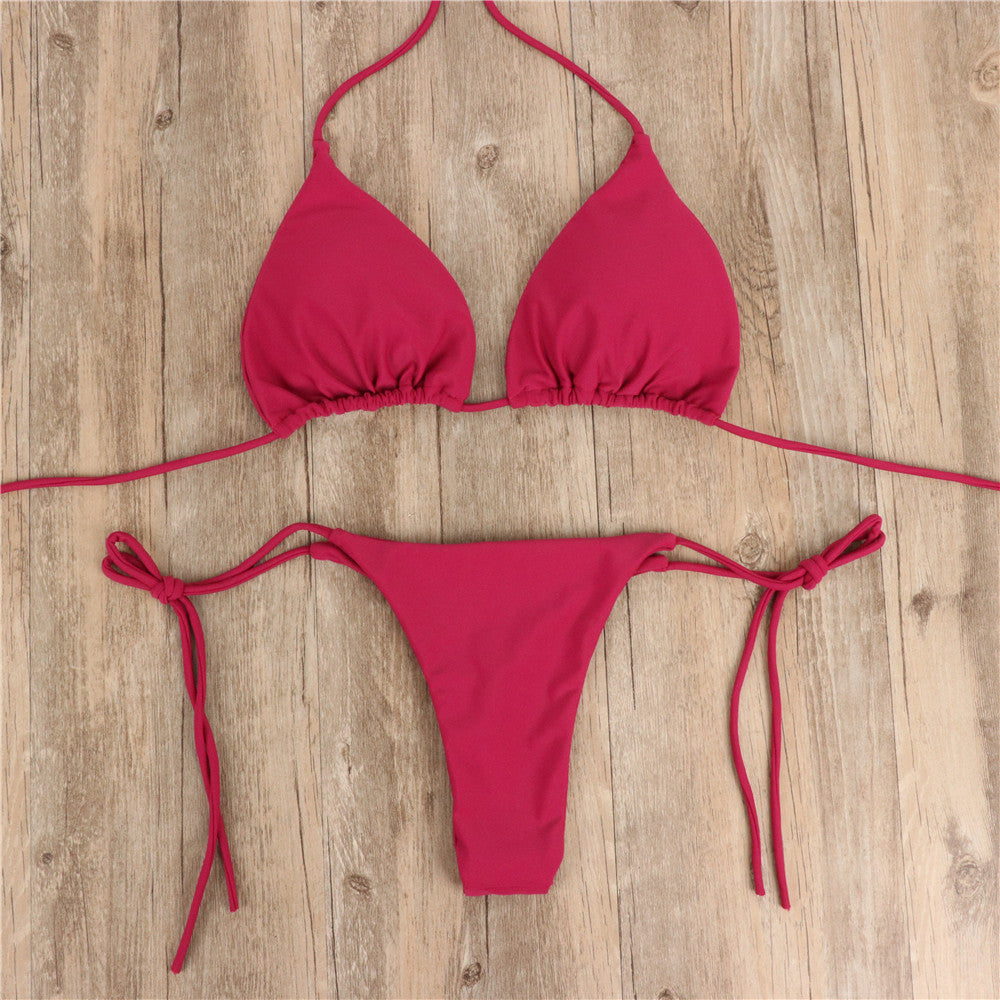 2pcs Lace-up Adjustable Bikini