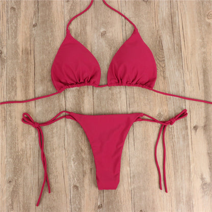 2pcs Lace-up Adjustable Bikini