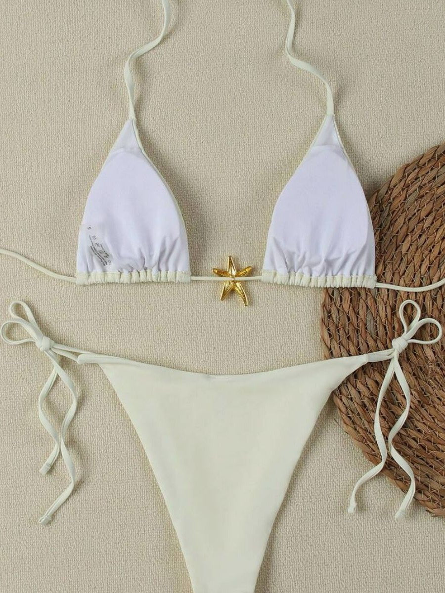 White String Star Bikini