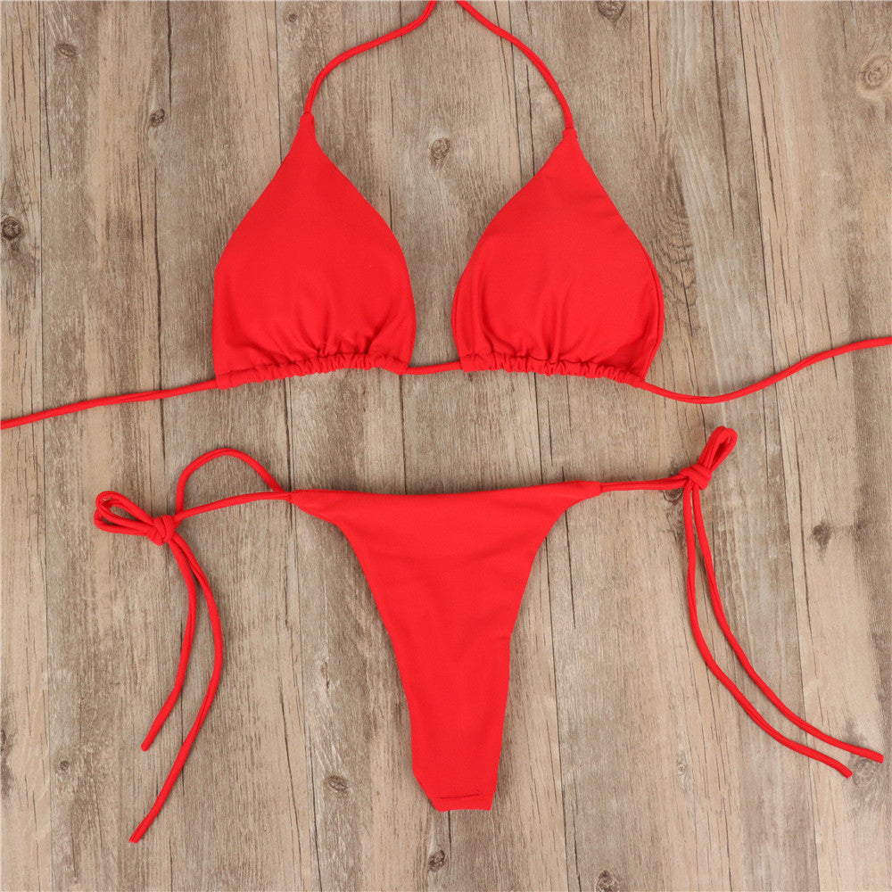 2pcs Lace-up Adjustable Bikini