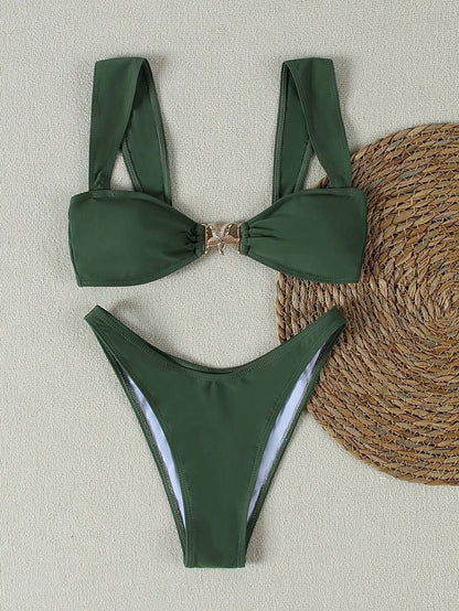 Cross-border Swimsuit Metal Decoration Bikini