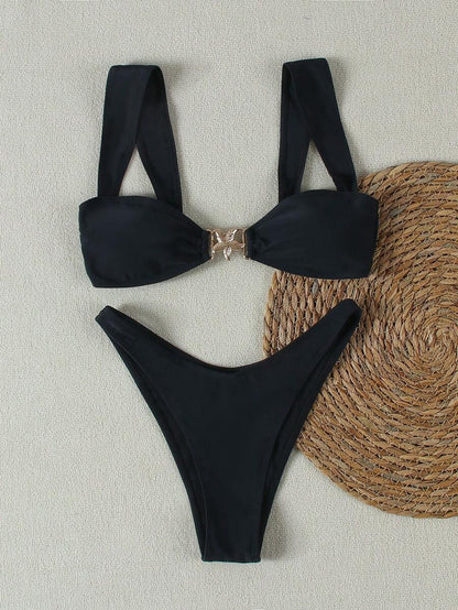 Cross-border Swimsuit Metal Decoration Bikini