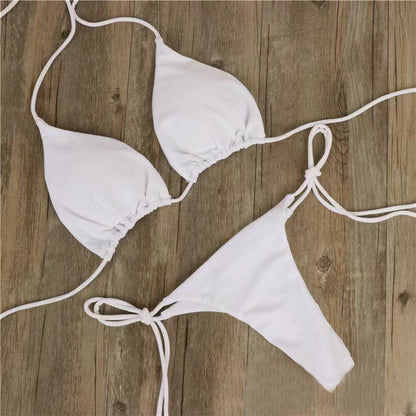 2pcs Lace-up Adjustable Bikini