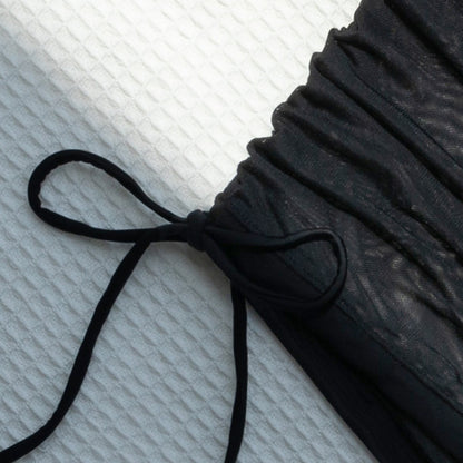 Solid Color Drawstring Mesh Shorts